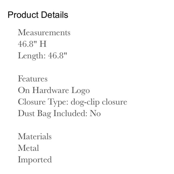 🆕♠️KATE SPADE SILVER 46.8” CROSSBODY CHAIN /REPLACEMENT BAG STRAP - Picture 7 of 7